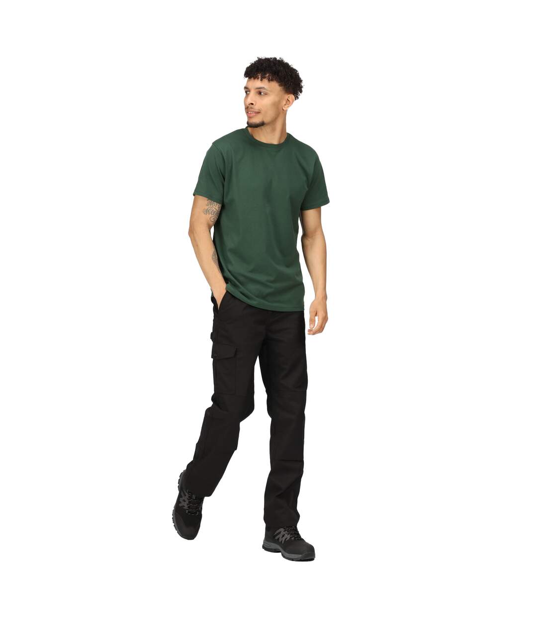 Mens pro cotton soft touch t-shirt dark green Regatta-4