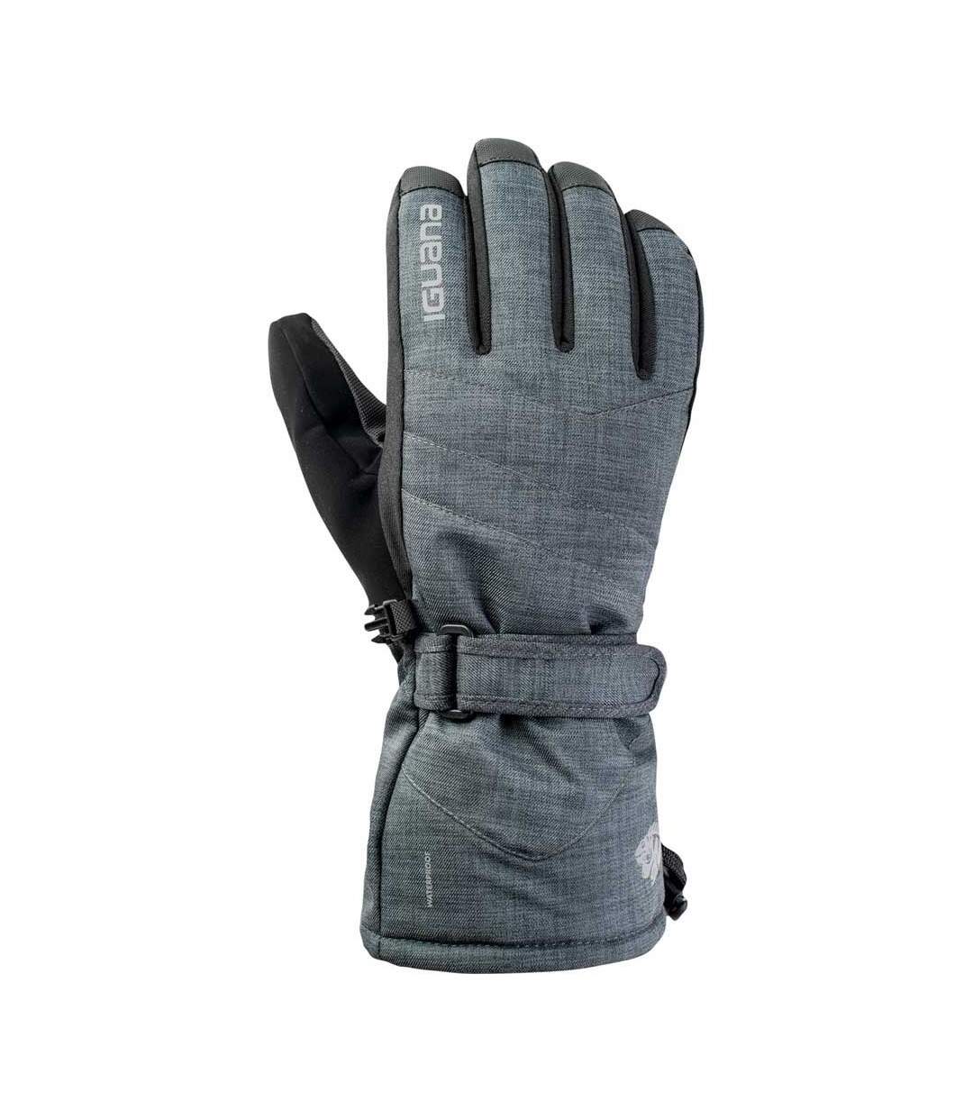 Gants De Ski Motif/style Logo Axel Homme Gris Foncé Chiné Noir Iguana-1