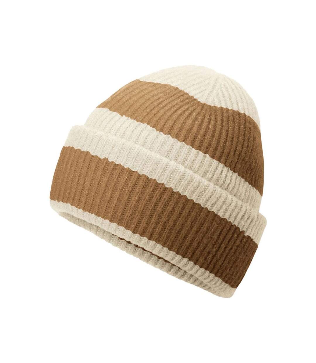 Bonnet Vanille Marron Clair Beechfield-3