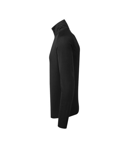 Mens Long Sleeve Performance Quarter Zip Top Black TriDri
