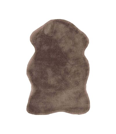 Tapis Uni Doux Poils Longs Rabbit 60x90cm Taupe