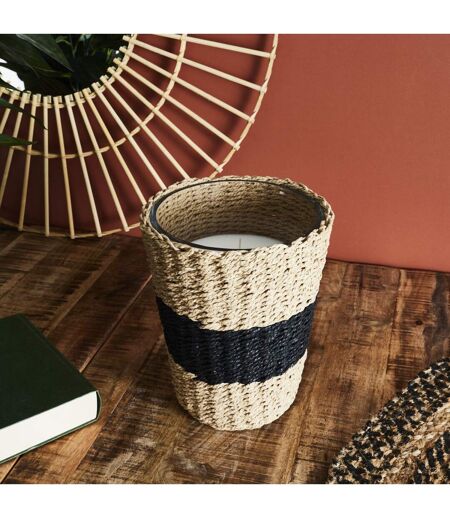 Bougie Parfumée Panier Tressé 23cm Bois & Gingembre