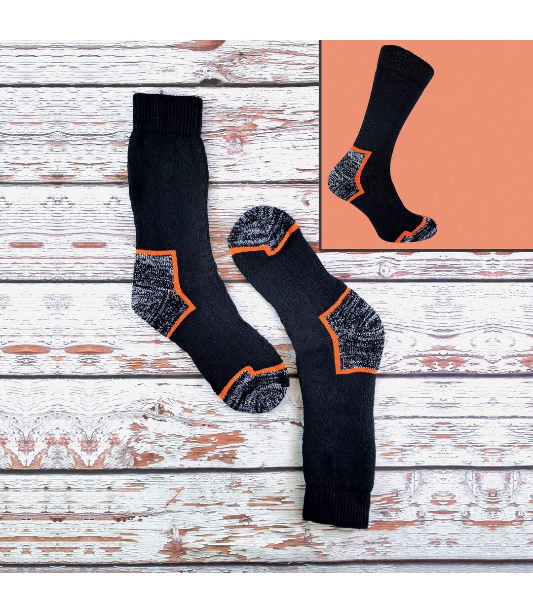 3 Pr Chaussettes de Travail Homme avec Renforcees-3