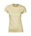 T-shirt À Manches Courtes Femme Beige Gildan-1