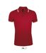 Polo homme coton - 00577 - rouge et bande blanche