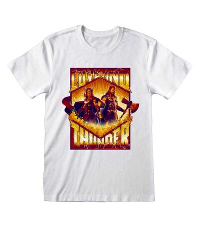 Thor: Love And Thunder Unisex Adult Team T-Shirt (White/Orange)