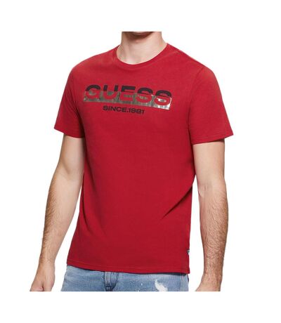 T-shirt Rouge Homme Guess Foil - M