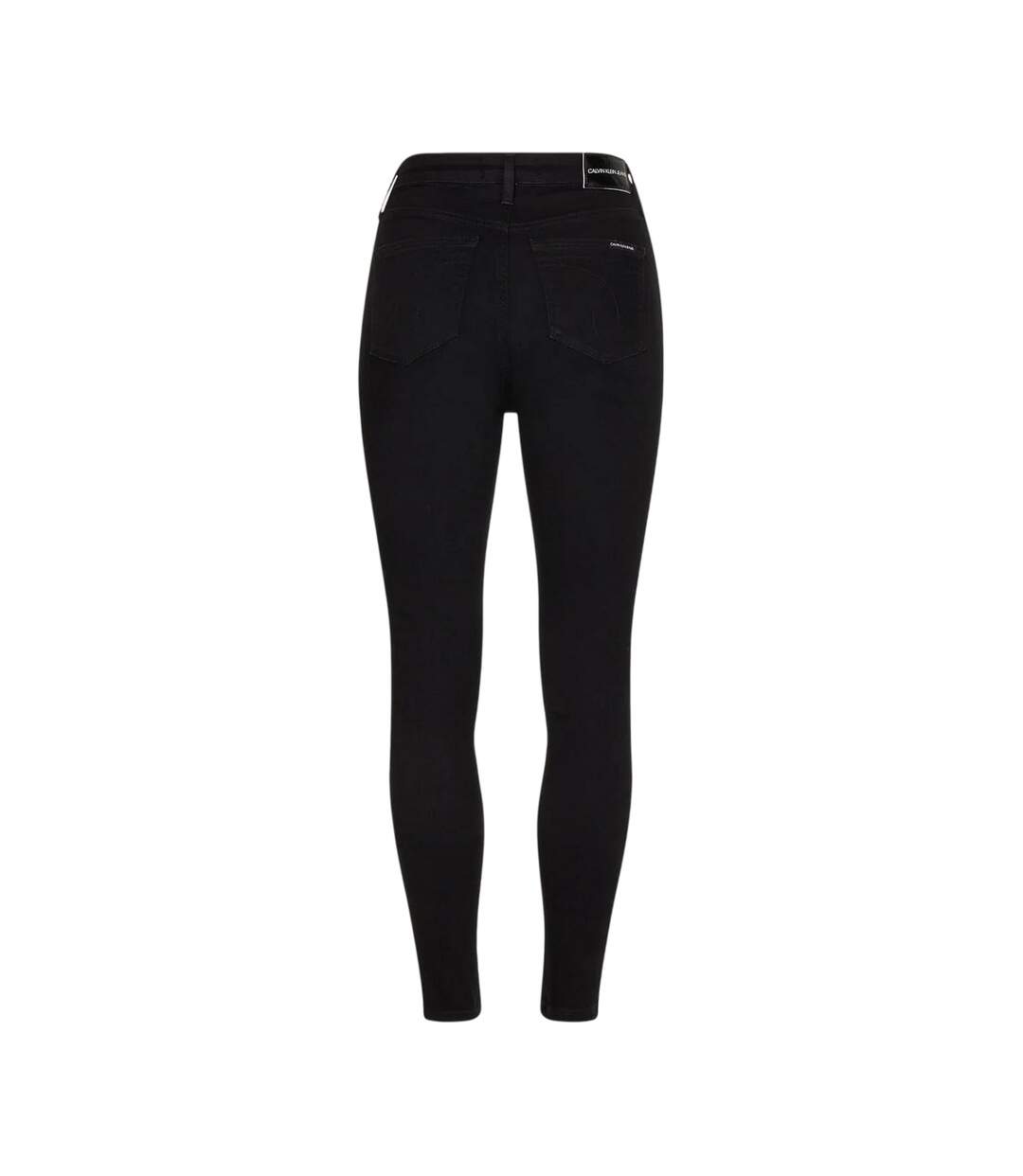 Womens/ladies High Rise Super Skinny Jeans Black Denim Calvin Klein-2