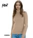 Pull femme manches longues - Col roulé - Couleur beige