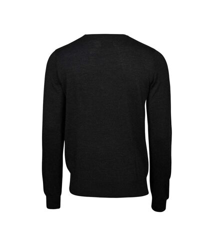 Tee Jays Mens Merino Blend V Neck Sweater (Black)