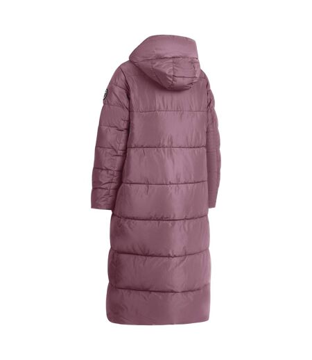 Doudoune Matelassée Longue Et Unie À Capuche Shayla Femme Rose Trespass
