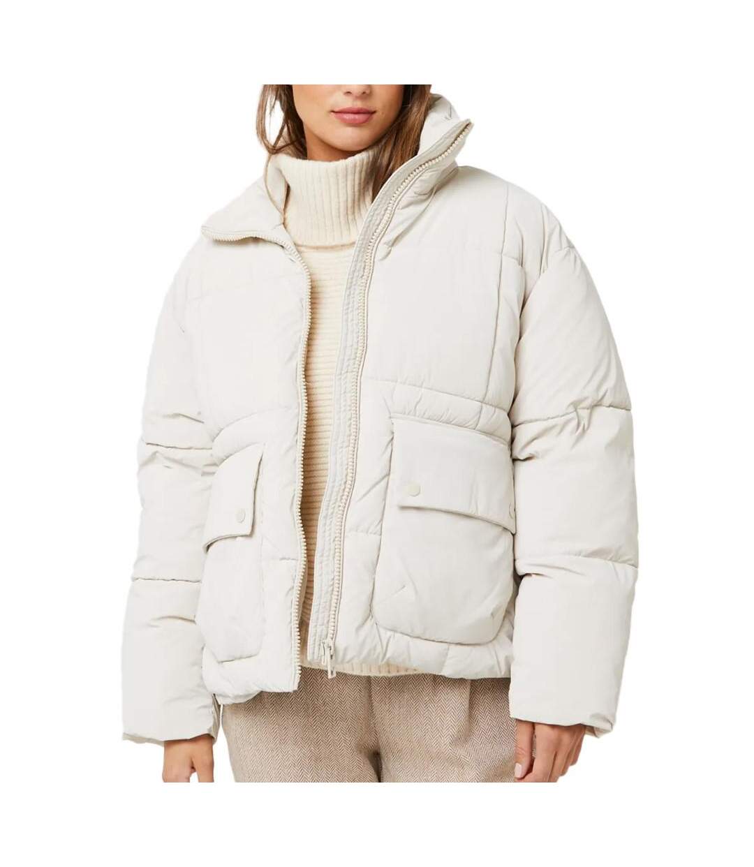 Doudoune écru femme vero moda roguesia-1