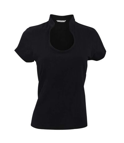 Kustom Kit Womens/Ladies Corporate Short Sleeve Keyhole Neck Top (Black) - UTRW3178