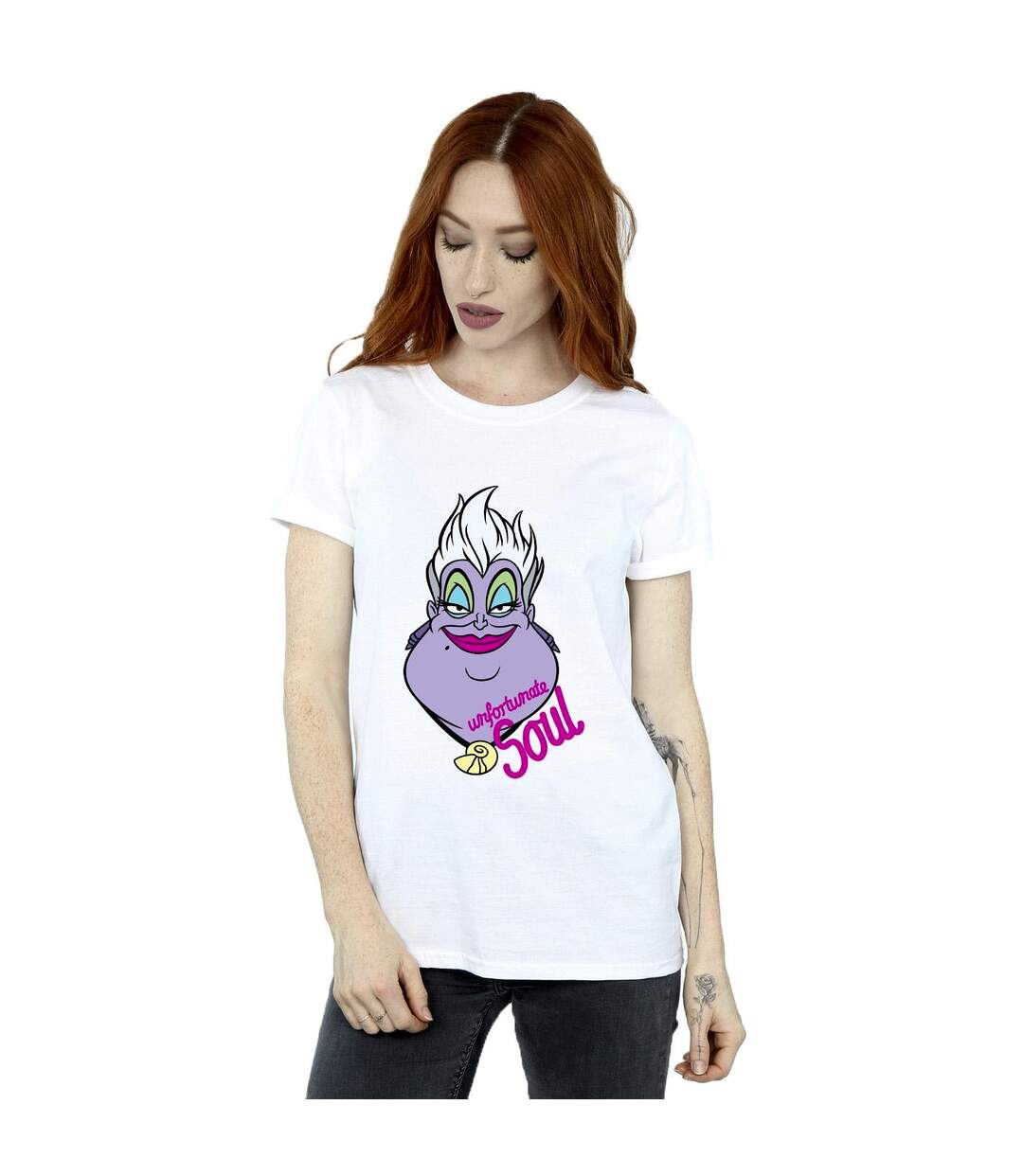 Disney Womens/Ladies Villains Ursula Unfortunate Soul Cotton Boyfriend T-Shirt (Blanc) - UTBI47142-2