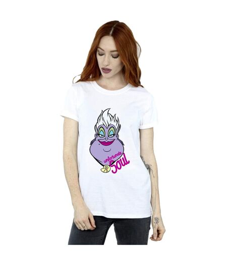 Disney Womens/Ladies Villains Ursula Unfortunate Soul Cotton Boyfriend T-Shirt (Blanc) - UTBI47142