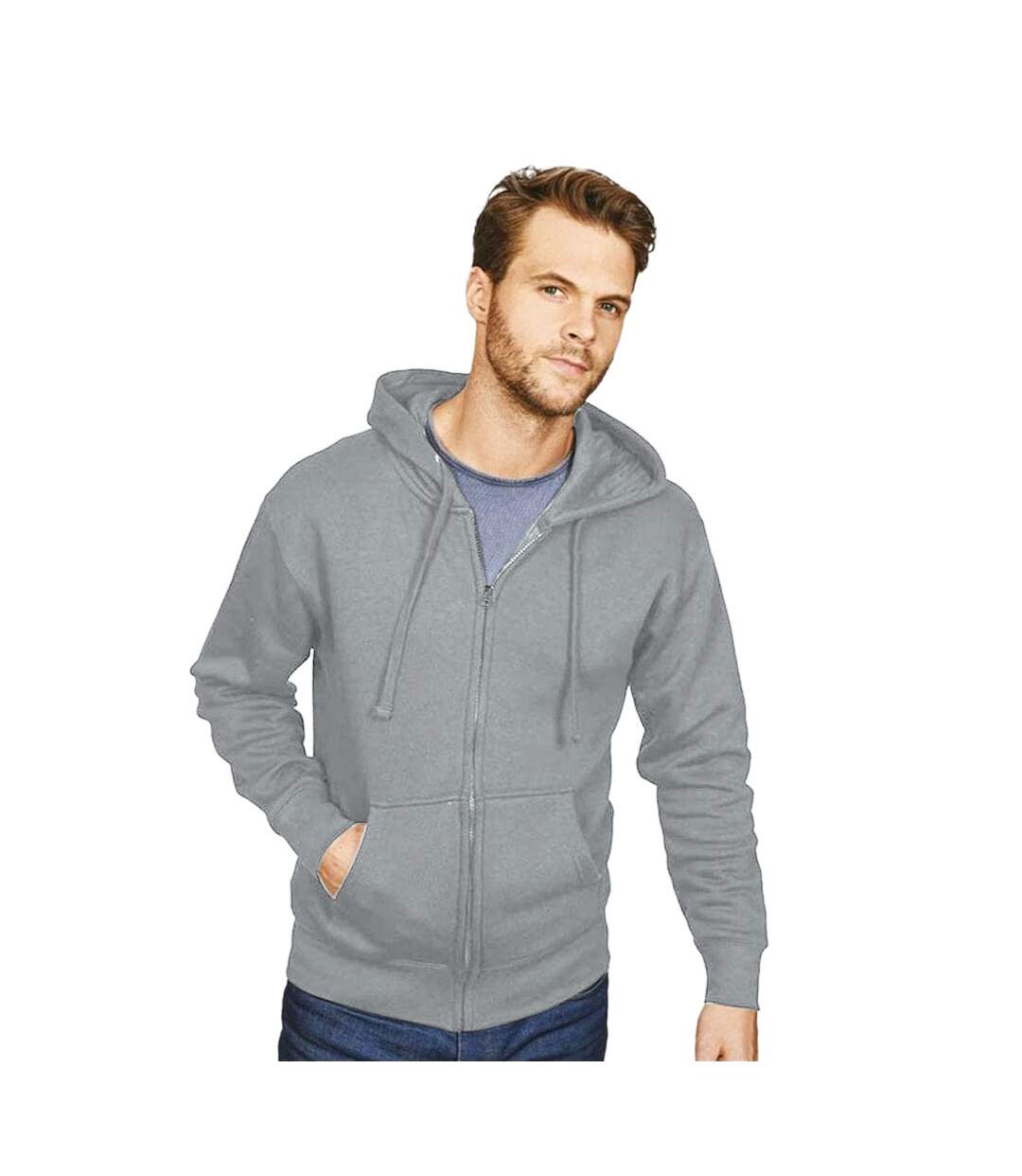 Casual Classic Mens Zip Hood (Sport Gray) - UTAB256