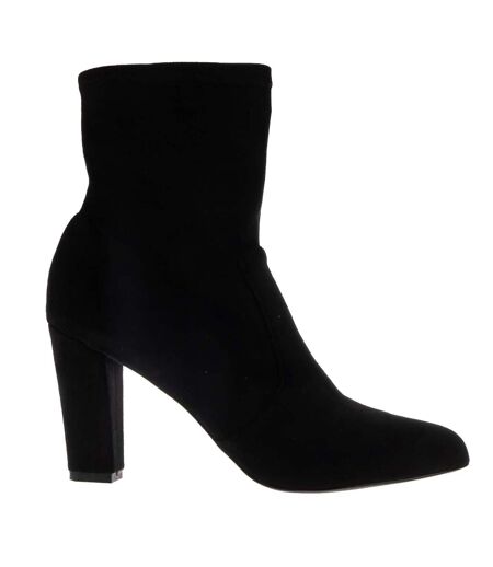 Womens/ladies oty suede heeled ankle boots black Dune London