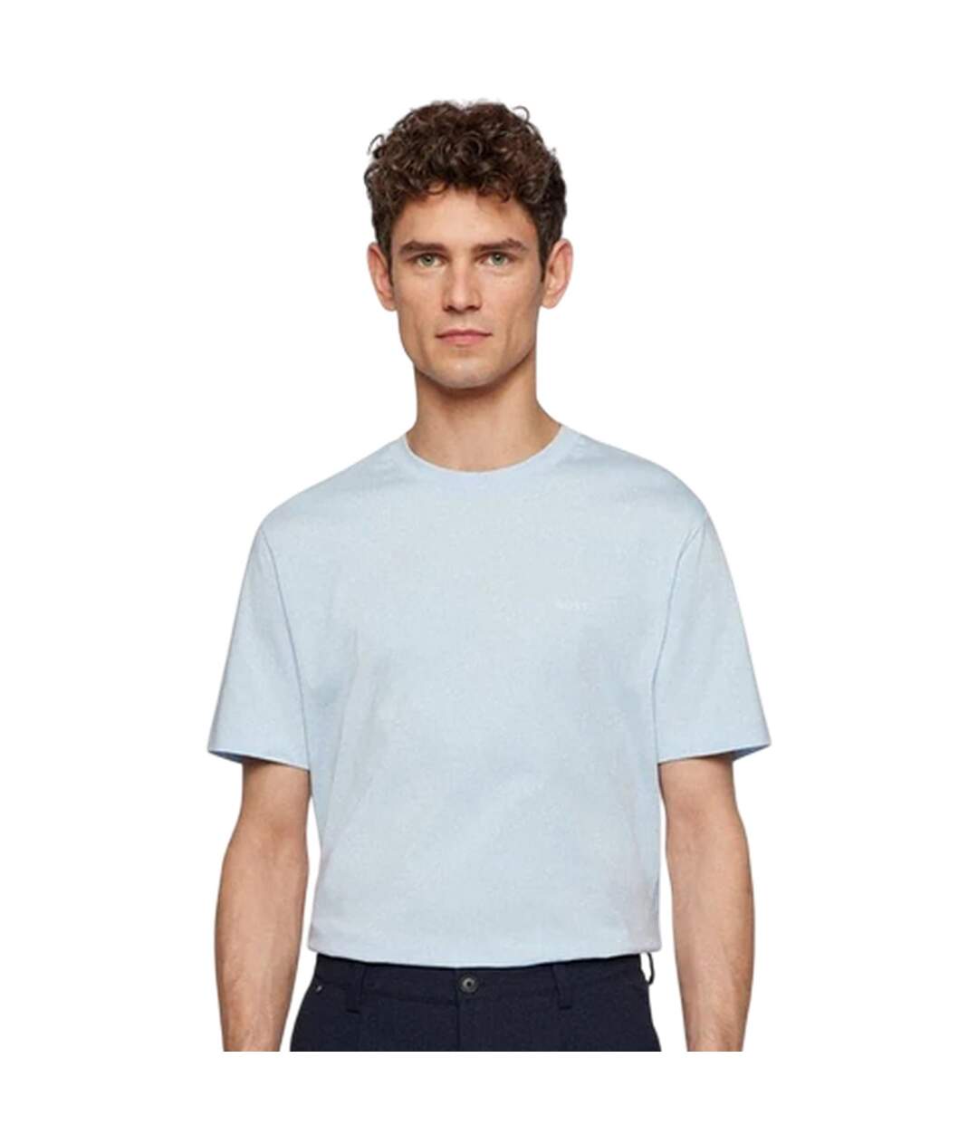 Mens Hbb Thompson Tonal Logo T-shirt Light Blue Boss-4