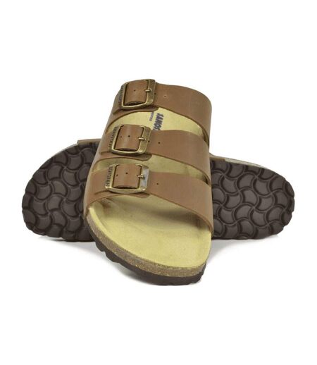Sanosan Mens Lisbon Leather Sandals (Brown)