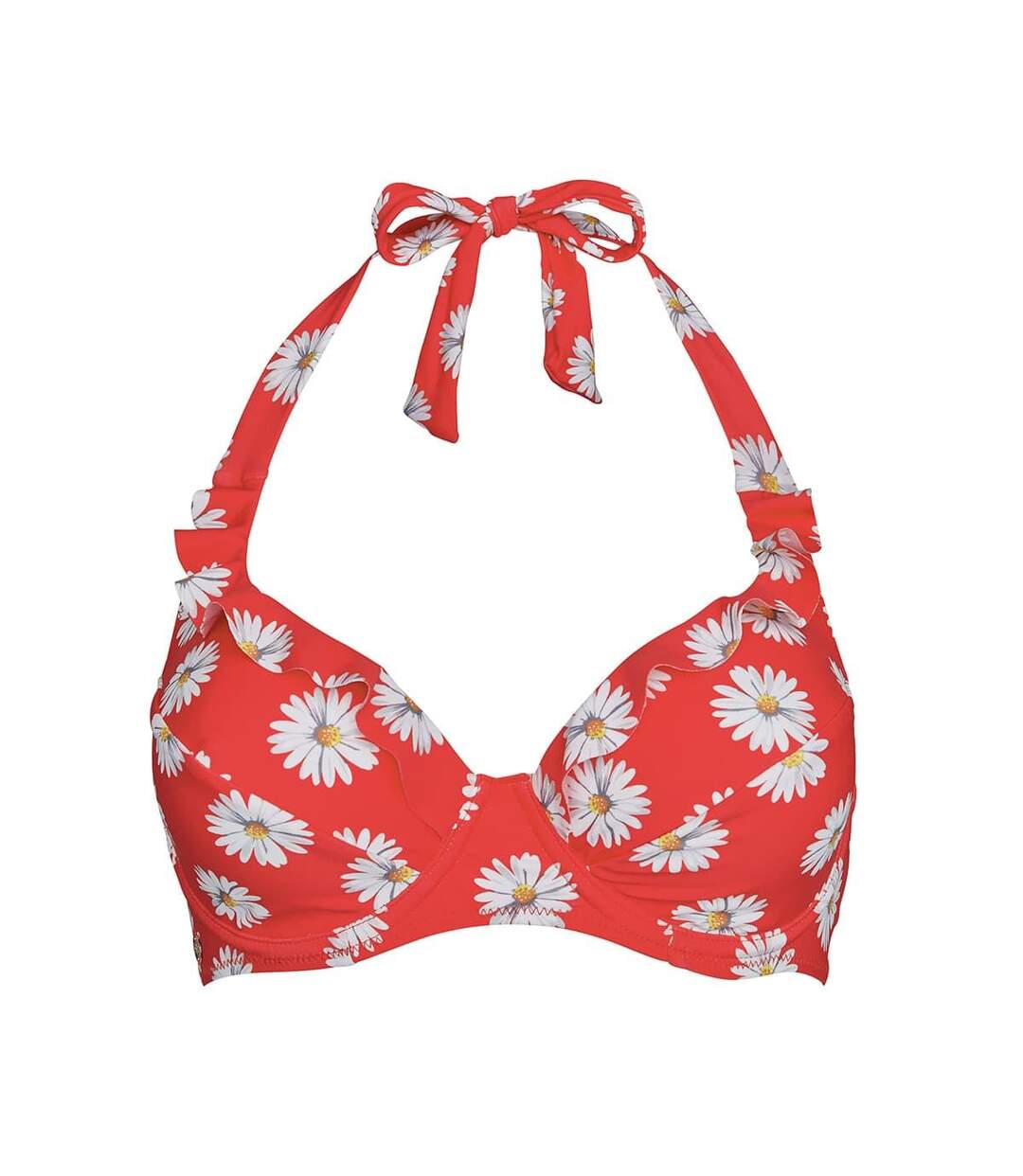 Haut de maillot à armatures rouge Floral-1