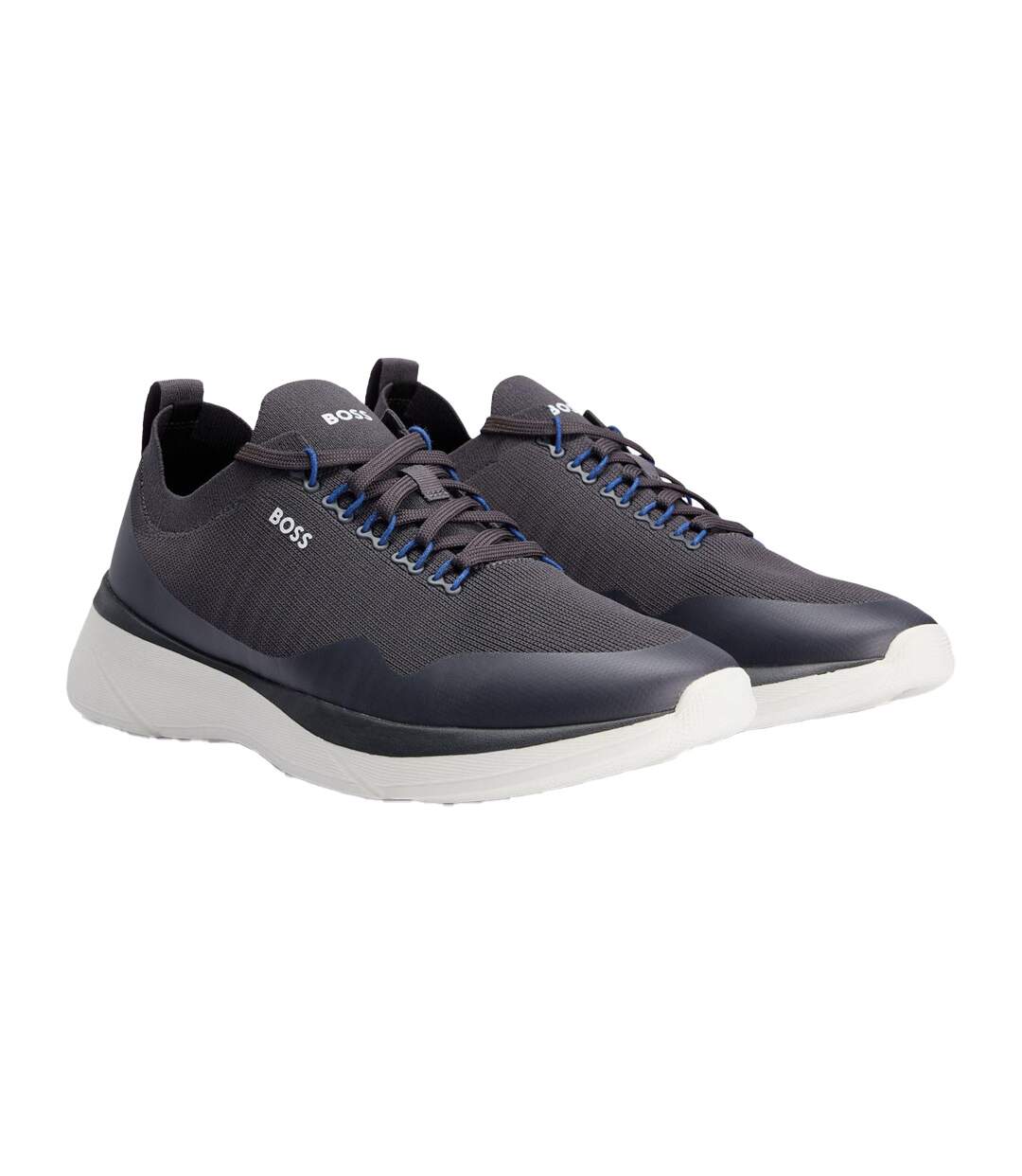 Mens Dean Logo Trainers Grey Boss-1