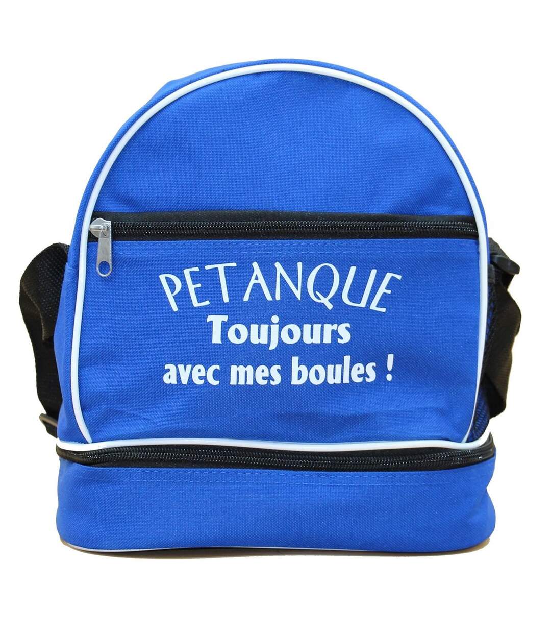 Sac bandoulière pour 3 boules de pétanque - Toujours avec mes boules - bleu-1