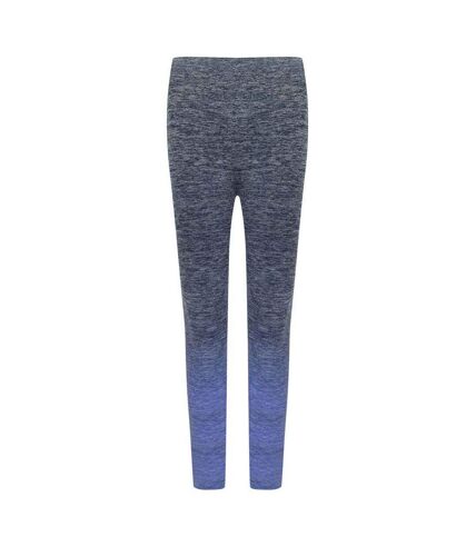 Womens/ladies seamless fade out leggings navy/blue marl Tombo