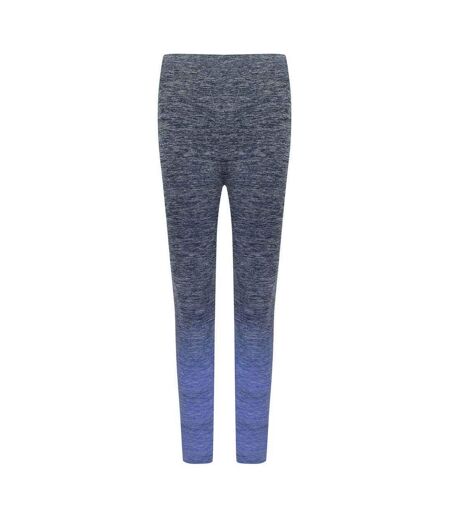 Womens/ladies seamless fade out leggings navy/blue marl Tombo