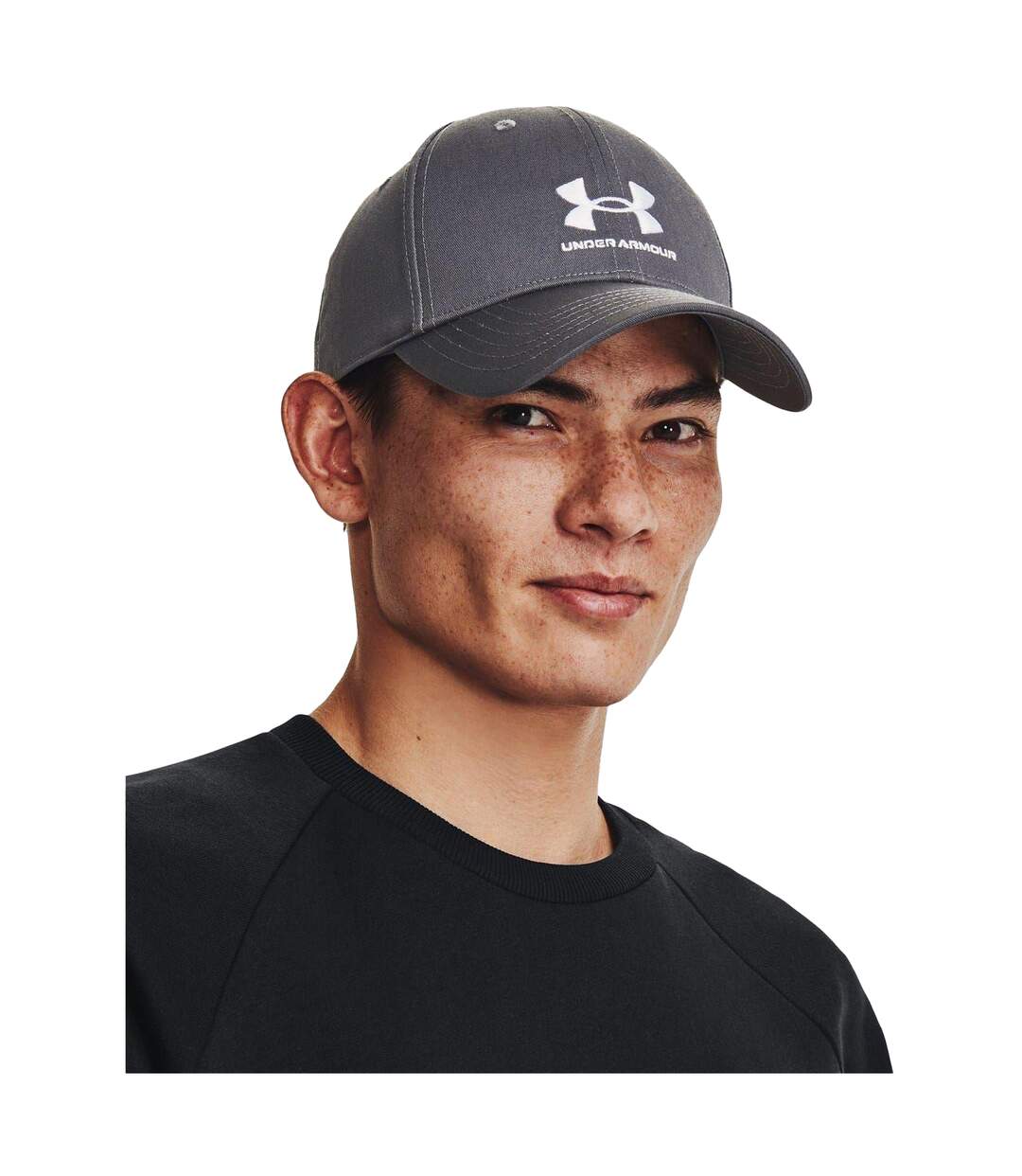 Mens Lockup Dad Hat Grey Under Armour-4