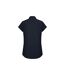 Russell Collection Ladies Cap Sleeve Polycotton Easy Care Fitted Poplin Shirt (French Navy)