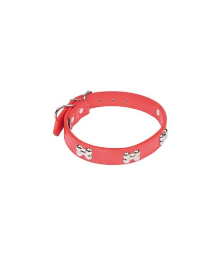 Collier Fantaisie pour Chien Os 45cm Rouge