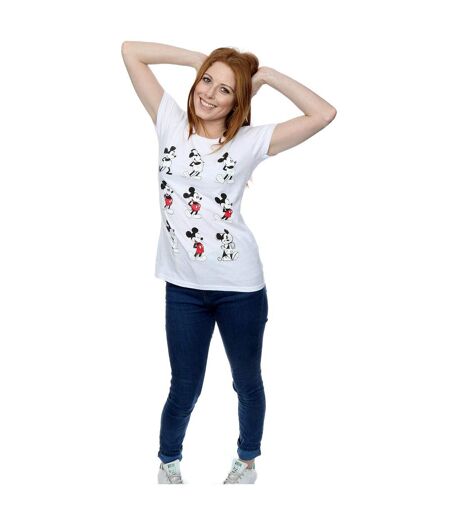 Disney T-shirt en coton Mickey Mouse Evolution Femme/Femme (Blanc) - UTBI31081