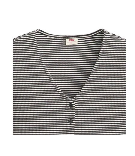 Womens/ladies Striped T-shirt Vanilla Levis