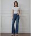 Jean femme évasé bleu - Taille haute - Coupe tendance incontournable - Grande taille-5