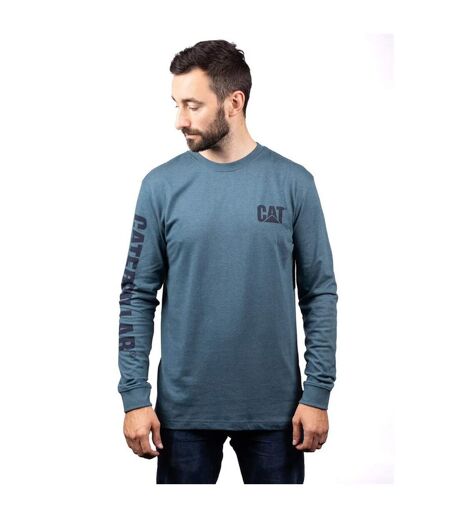 Mens Trademark Banner Long-sleeved T-shirt Teal Caterpillar