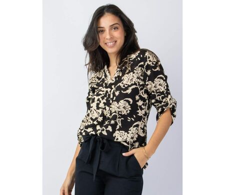 Top style chemisier en viscose léger ASHLEY motif fleuri Coton Du Monde