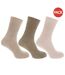 Chaussettes non élastiquées 3 paires homme olive/beige/crème Universal Textiles