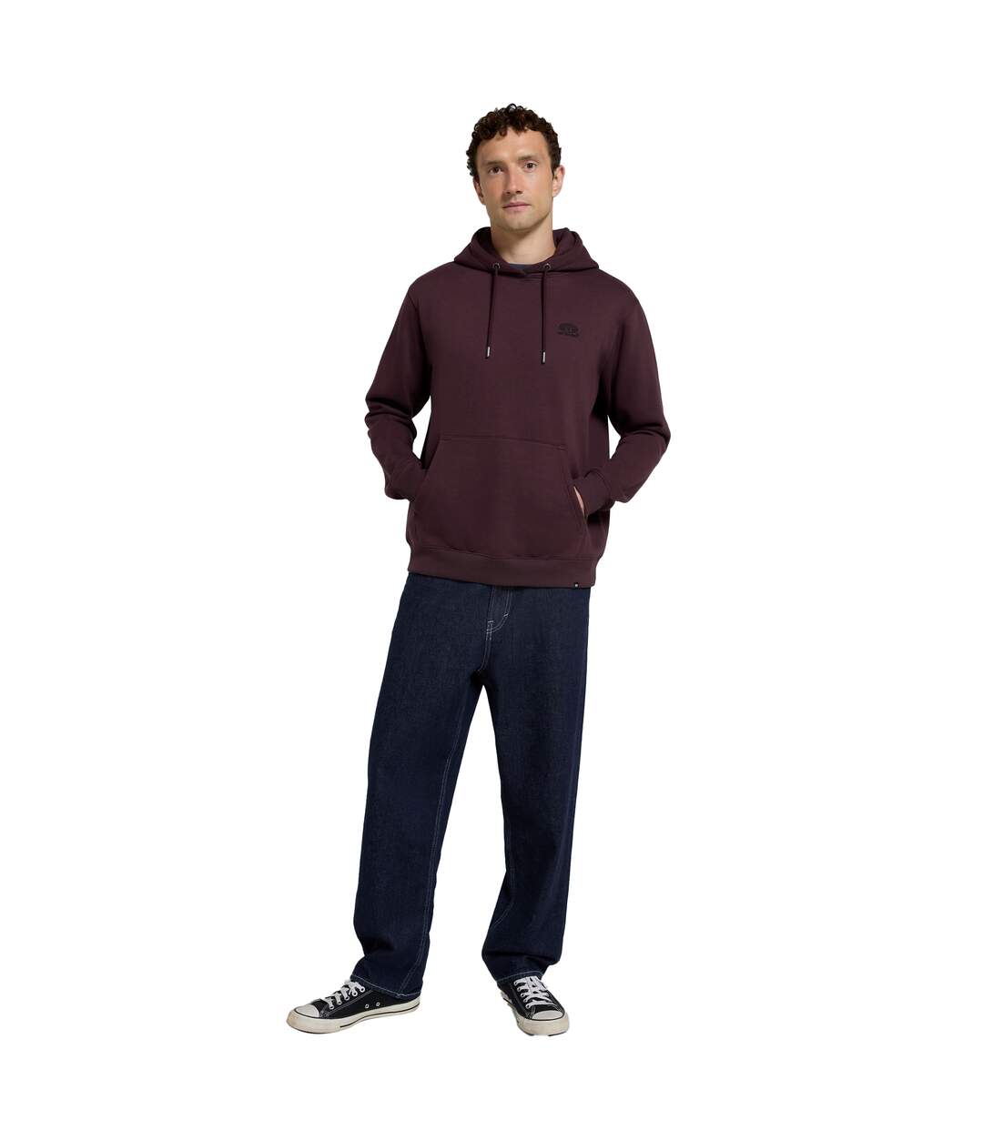 Mens nick natural heavyweight hoodie burgundy Animal