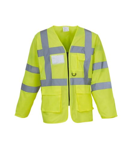 Unisex adult executive high-vis long-sleeved jacket yellow Yoko