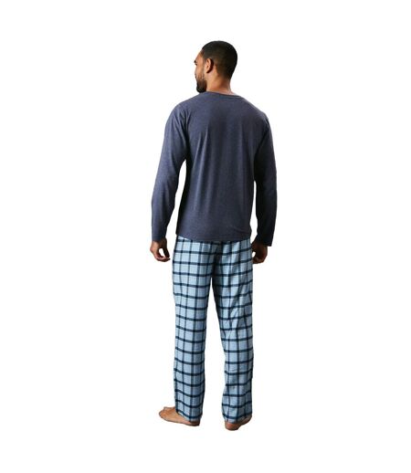 Pyjama brossé à carreaux pour hommes marine Maine Maine