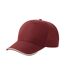 Casquette De Baseball Motif/style 5 Panneaux Recy Five Piping Adulte Bordeaux Blanc Atlantis Headwear-1