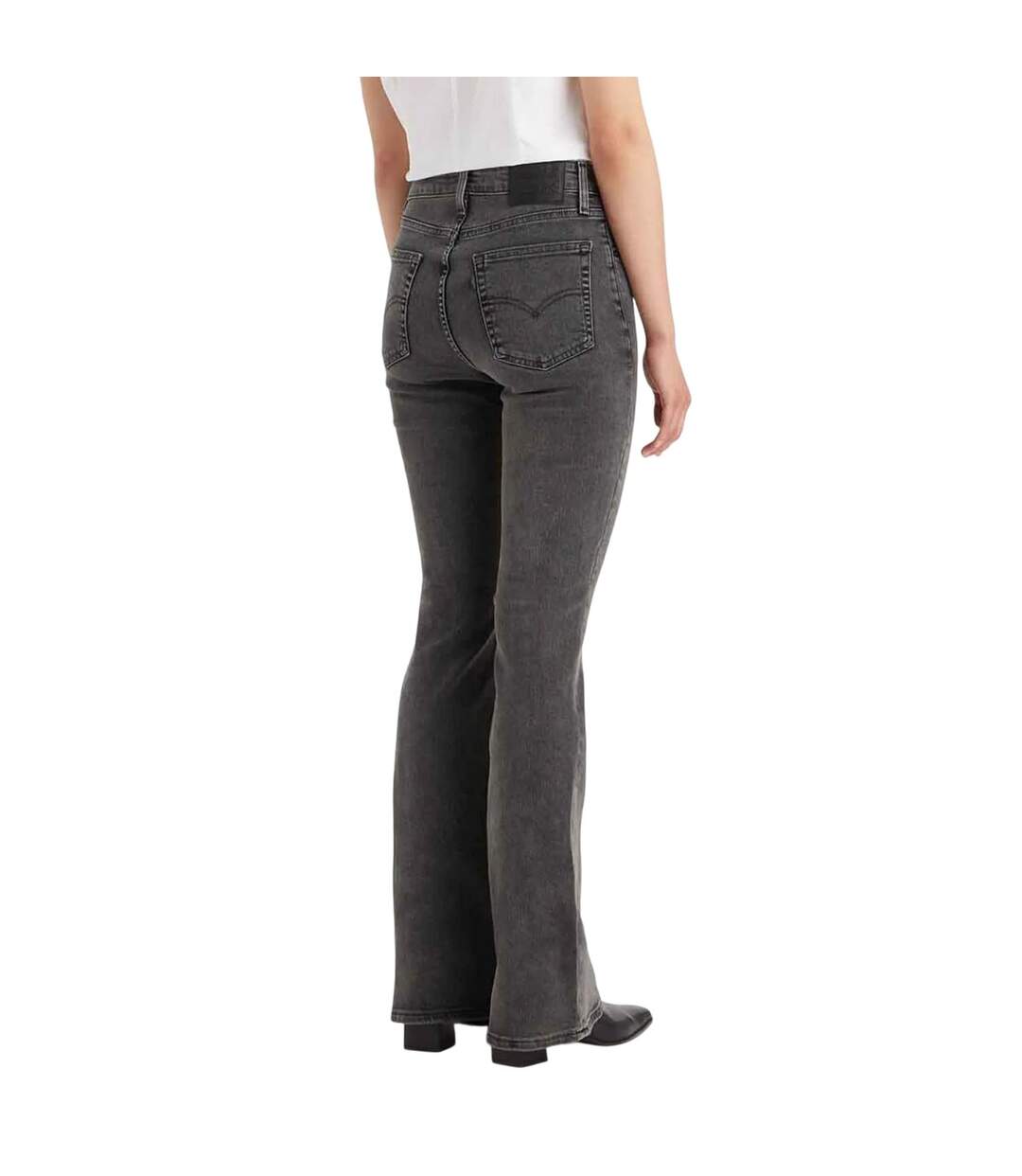 Womens/ladies 726 Leather Patch High Rise Jeans Black Levis-2