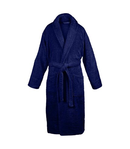 A&R Towels Adults Unisex Bath Robe With Shawl Collar (French Navy) - UTRW6532