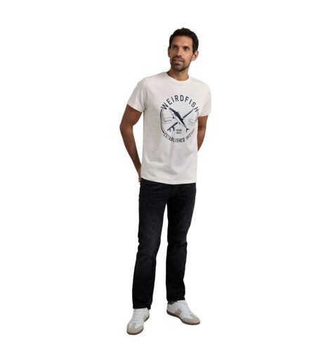 Mens hudson printed branded t-shirt white Weird Fish