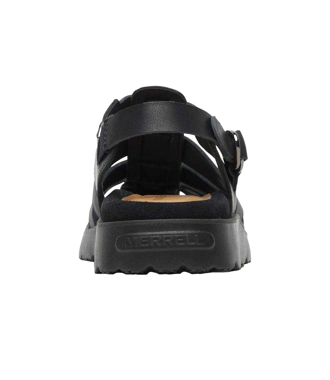 Unisex Adult Fisherman Leather Sandals Black Merrell-2