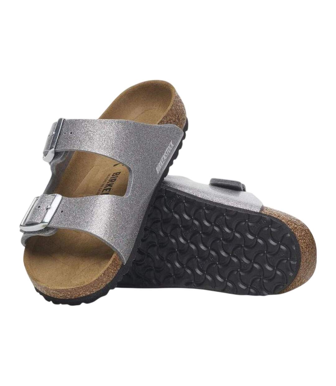 Childrens/kids Arizona Sandals Silver Birkenstock-4