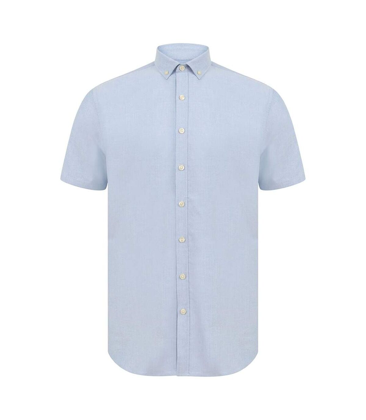 Henbury Mens Modern Short Sleeve Slim Fit Oxford Shirt (Blue) - UTPC3830