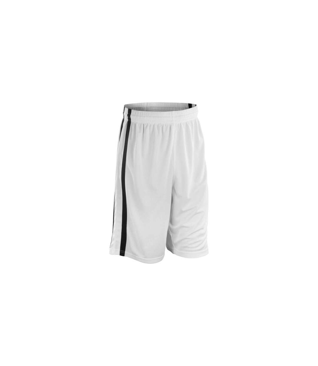 Spiro Mens Quick Dry Basketball Shorts (White/Black) - UTRW4779-1