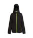 Regatta Mens Navigate Full Zip Fleece Jacket (Black/Lime Green)