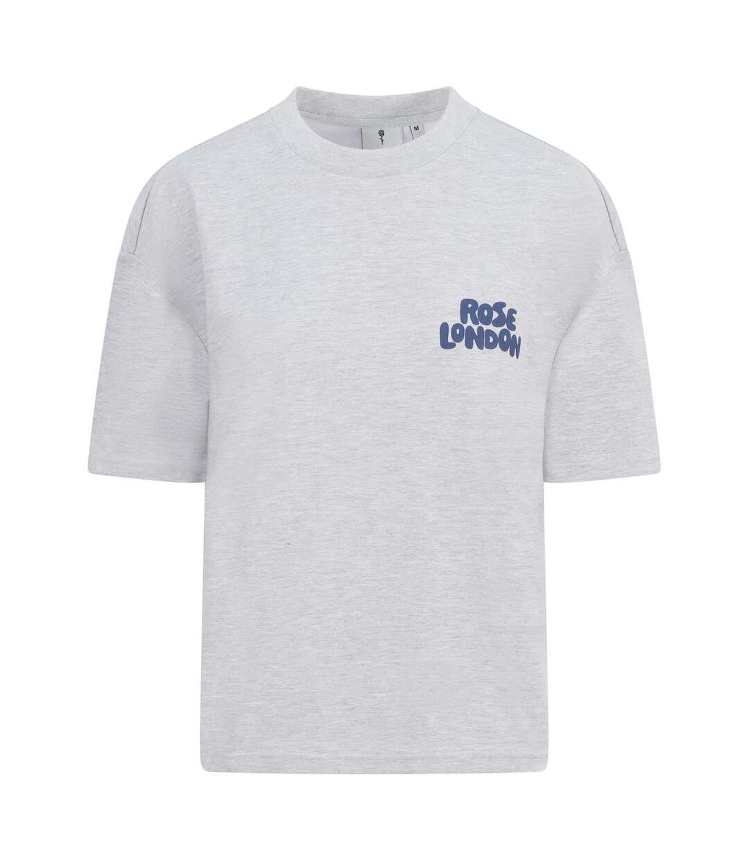 Unisex Adult Back Print Relaxed Fit T-shirt Grey Marl Marl Rose London-2